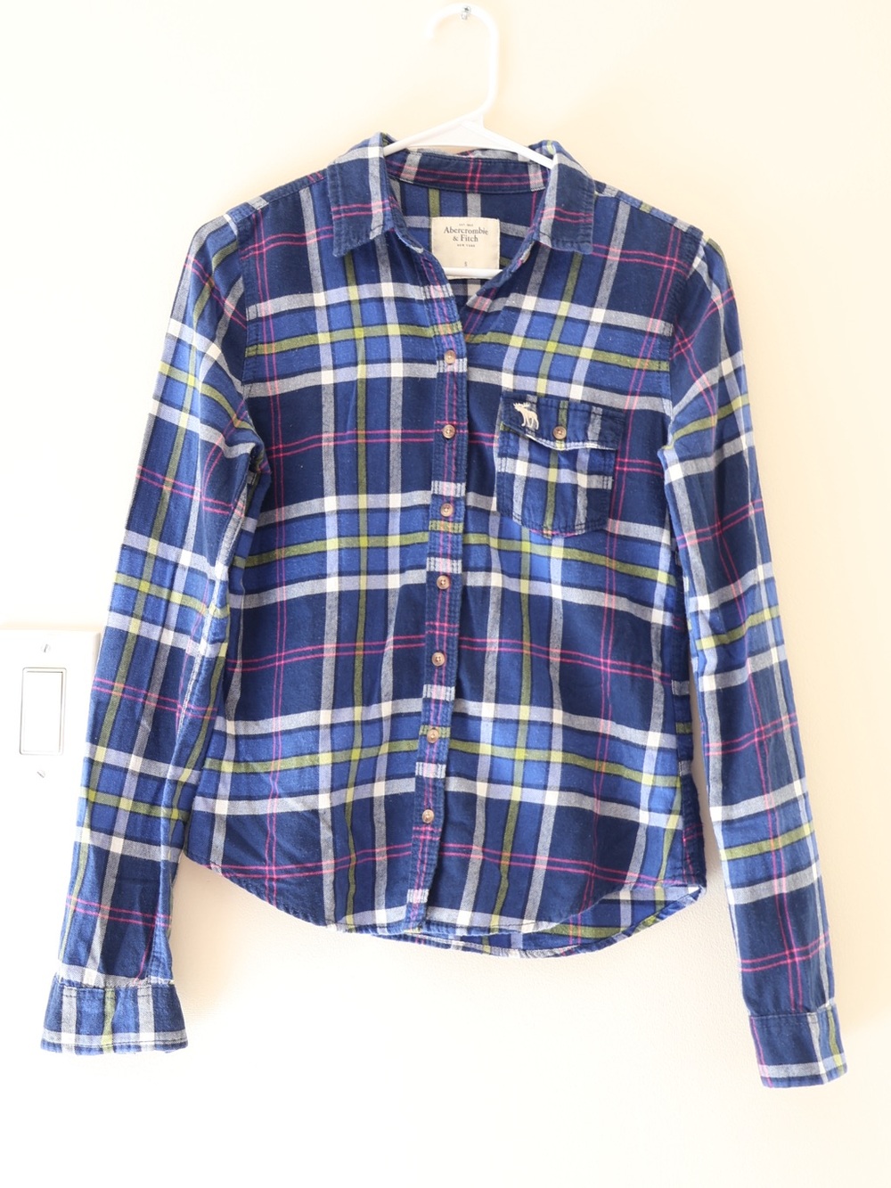 Abercrombie & Fitch Women’s Flannel Plaid Button-Up Small Preppy Y2K Bella Swan